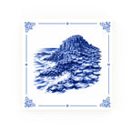 Giant's Causeway Delft blue decorative ceramic tile – Classic corner style