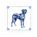 Great Dane Delft blue decorative ceramic tile – Classic corner style