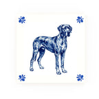 Great Dane Delft blue decorative ceramic tile – Modern corner style