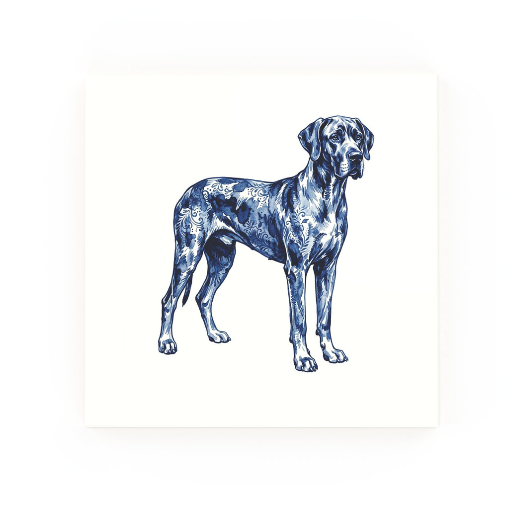 Great Dane Delft blue decorative ceramic tile – no corner style