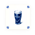 Pint of Guinness | Decorative British Ceramic Delft Blue Tile