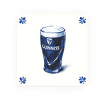Pint of Guinness Delft blue tile – modern rounded corners