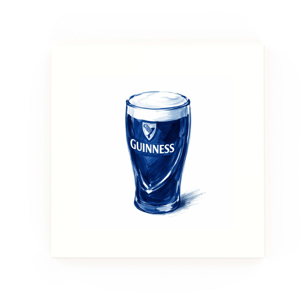 Pint of Guinness | Decorative British Ceramic Delft Blue Tile