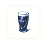 Delft blue ceramic tile no border – Pint of Guinness design