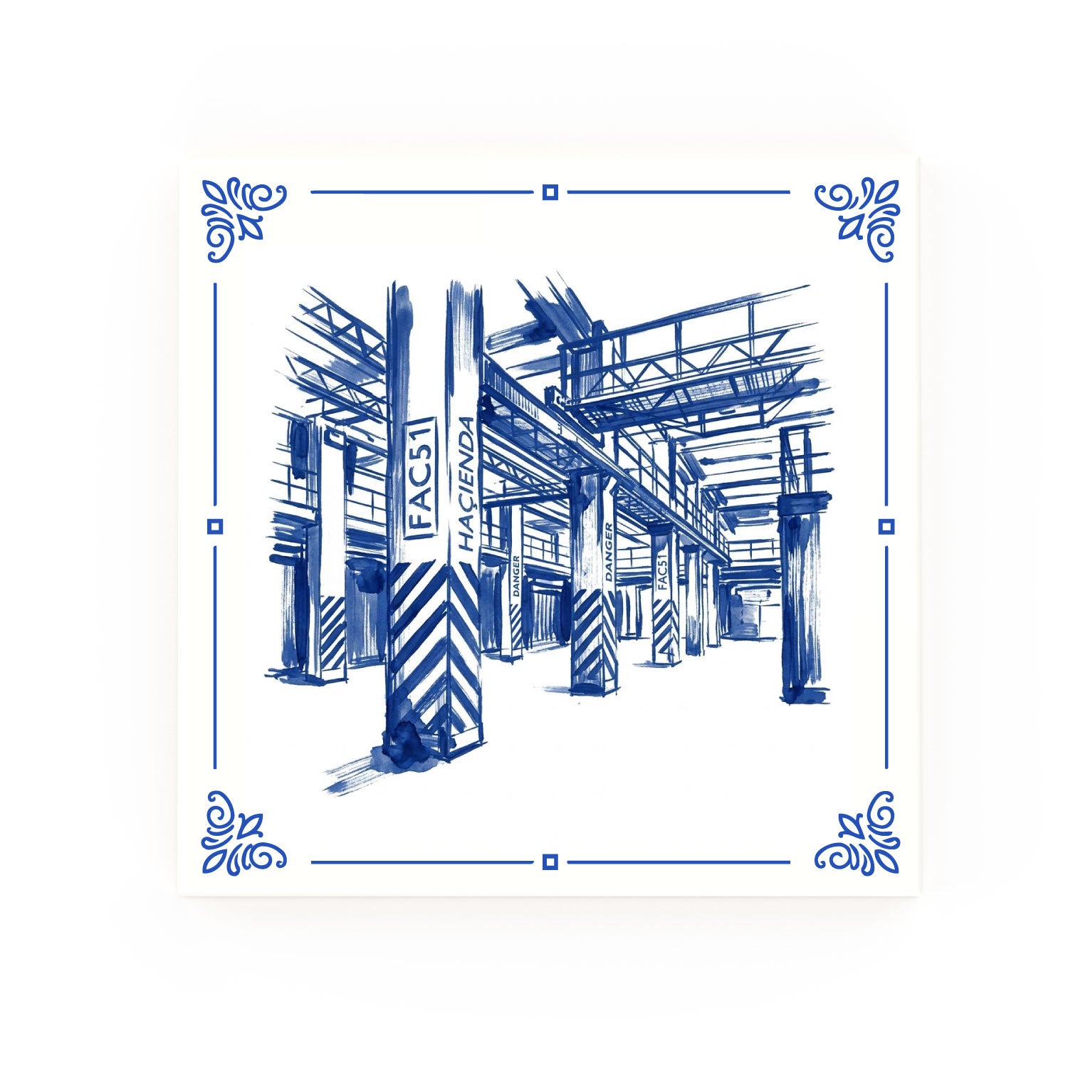 Hacienda Delft blue decorative ceramic tile – Classic corner style