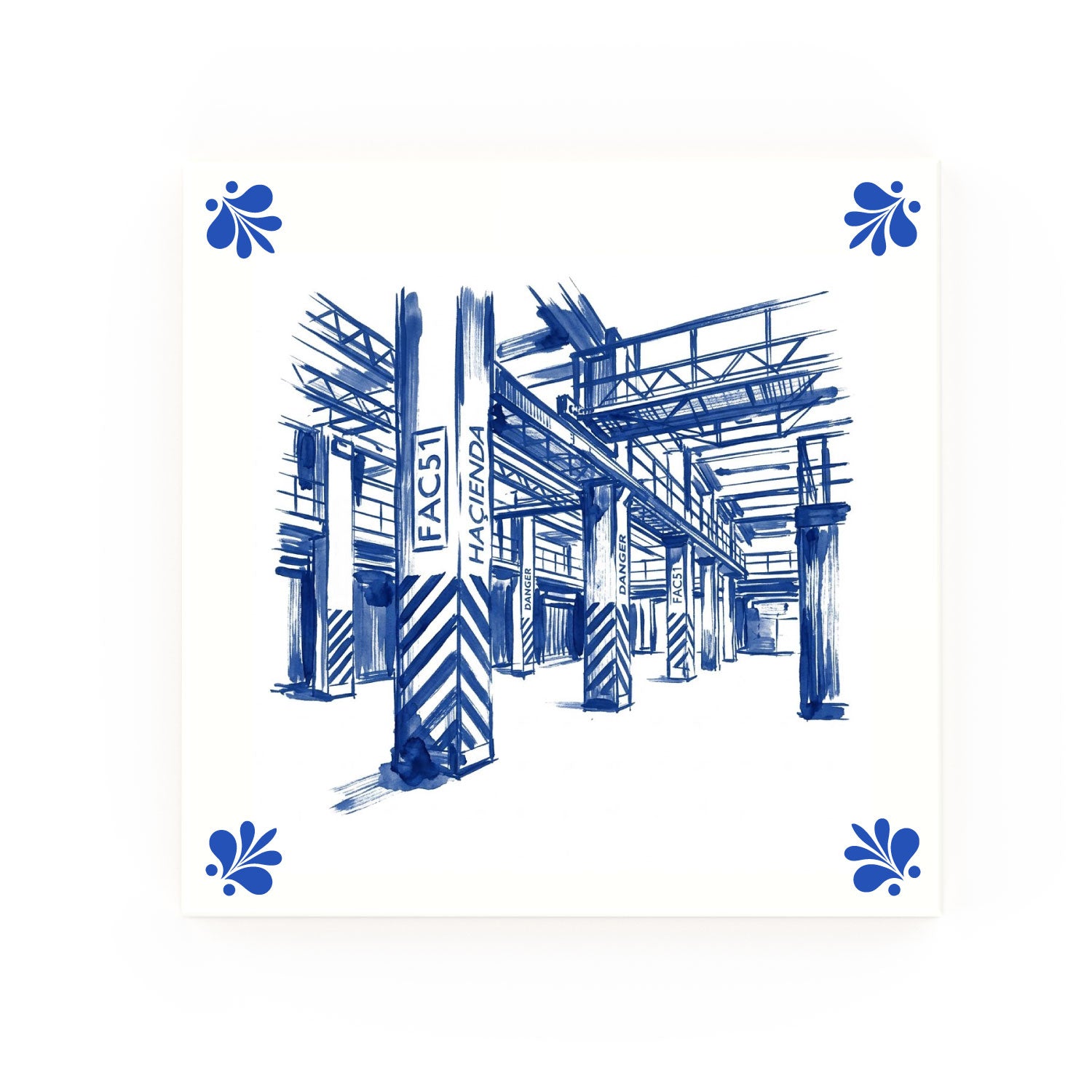 Hacienda Delft blue decorative ceramic tile – Modern corner style