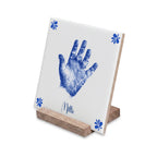 Handprint | Delft Blue Ceramic Tile