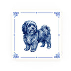 Havanese Delft blue decorative ceramic tile – Classic corner style