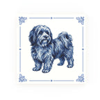 Havanese Delft blue decorative ceramic tile – Classic corner style