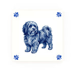 Havanese Delft blue decorative ceramic tile – Modern corner style