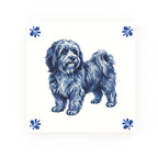 Havanese Delft blue decorative ceramic tile – Modern corner style