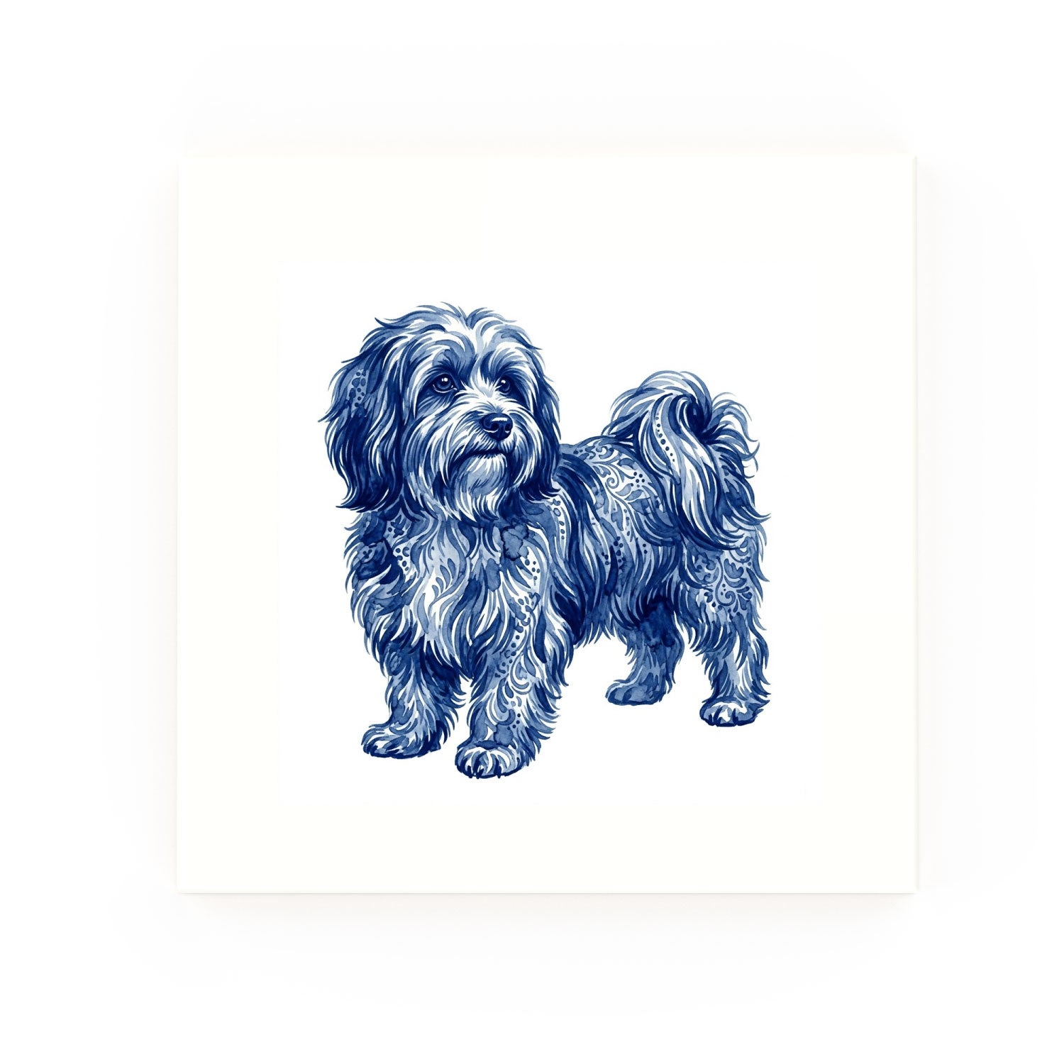 Havanese Delft blue decorative ceramic tile – no corner style