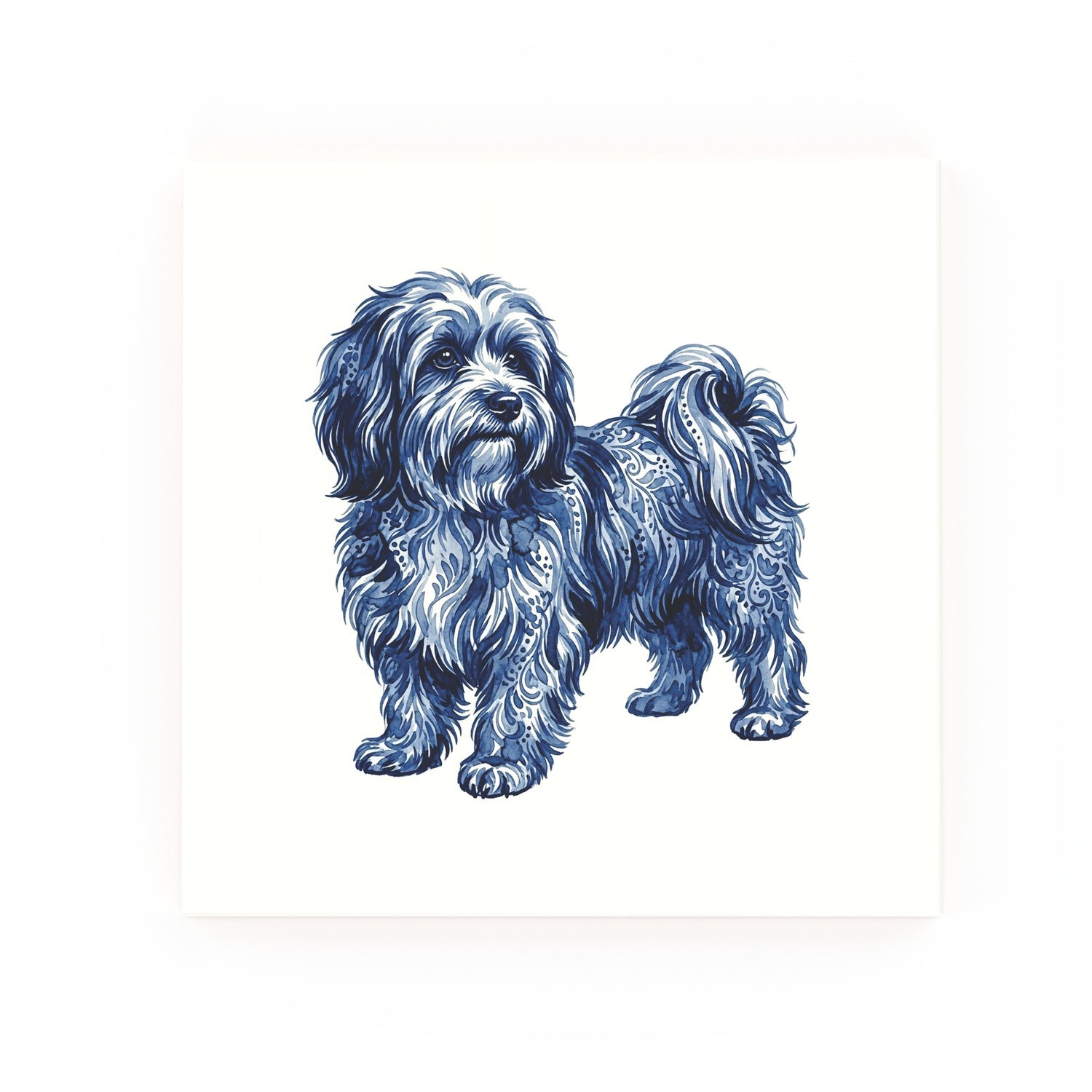 Havanese Delft blue decorative ceramic tile – no corner style