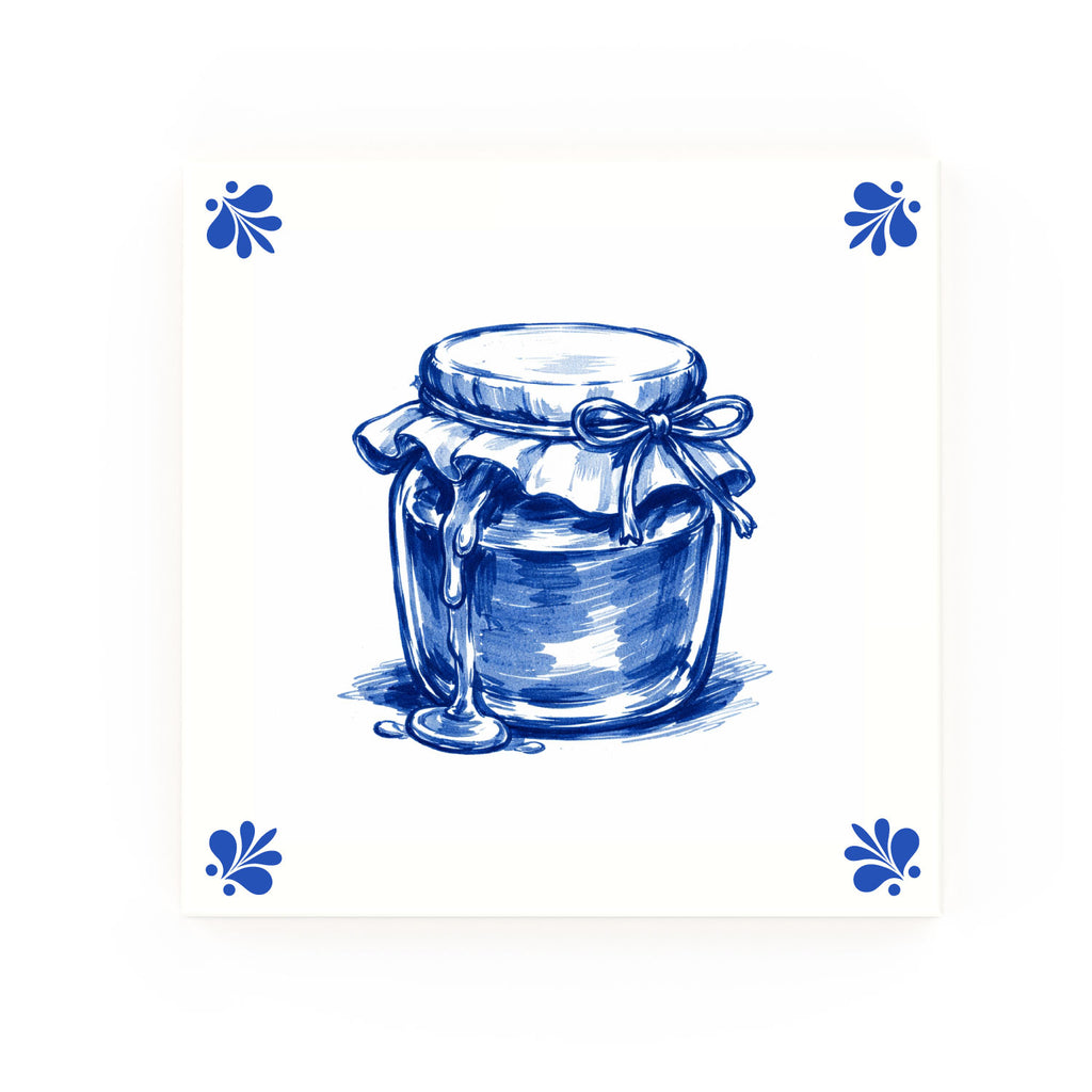 Honey Pot Delft blue decorative ceramic tile – Modern corner style