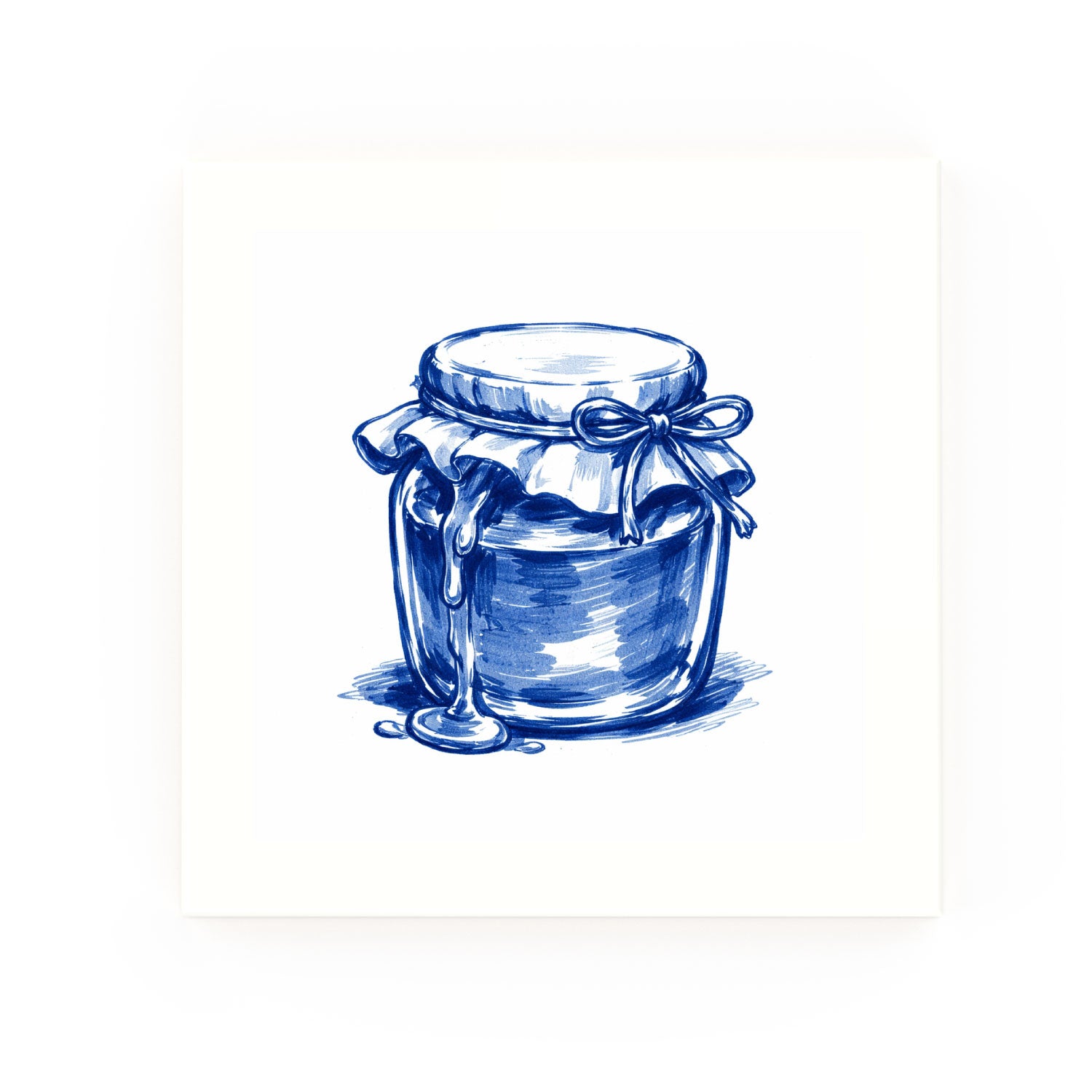 Honey Pot Delft blue decorative ceramic tile – no corner style