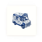 Ice Cream Van Delft blue decorative ceramic tile – no corner style