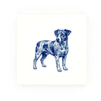 Jack Russell Delft blue decorative ceramic tile – no corner style