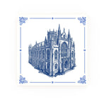 John Rylands Library Delft blue decorative ceramic tile – Classic corner style