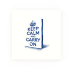 Keep Calm and Carry On Delft blue decorative ceramic tile – no corner style