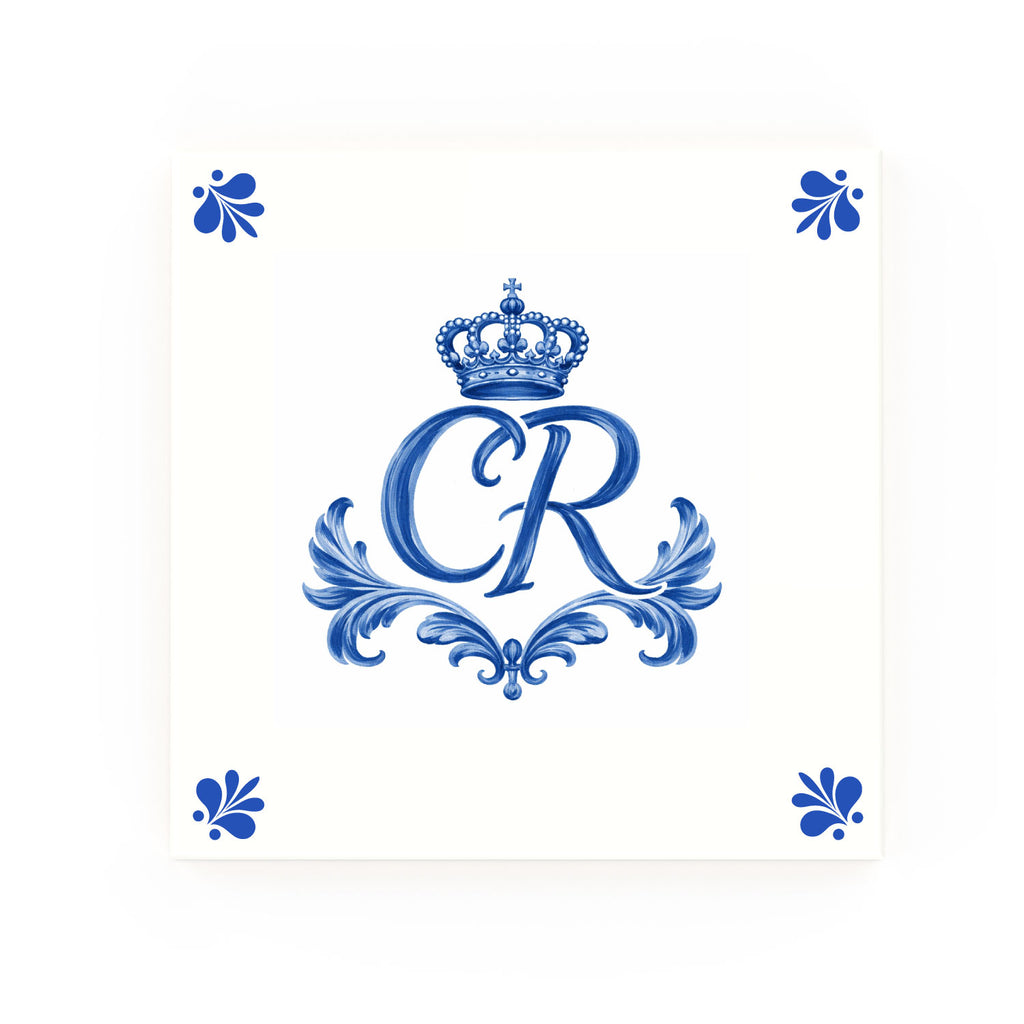Kings Insignia Delft blue tile – modern rounded corners