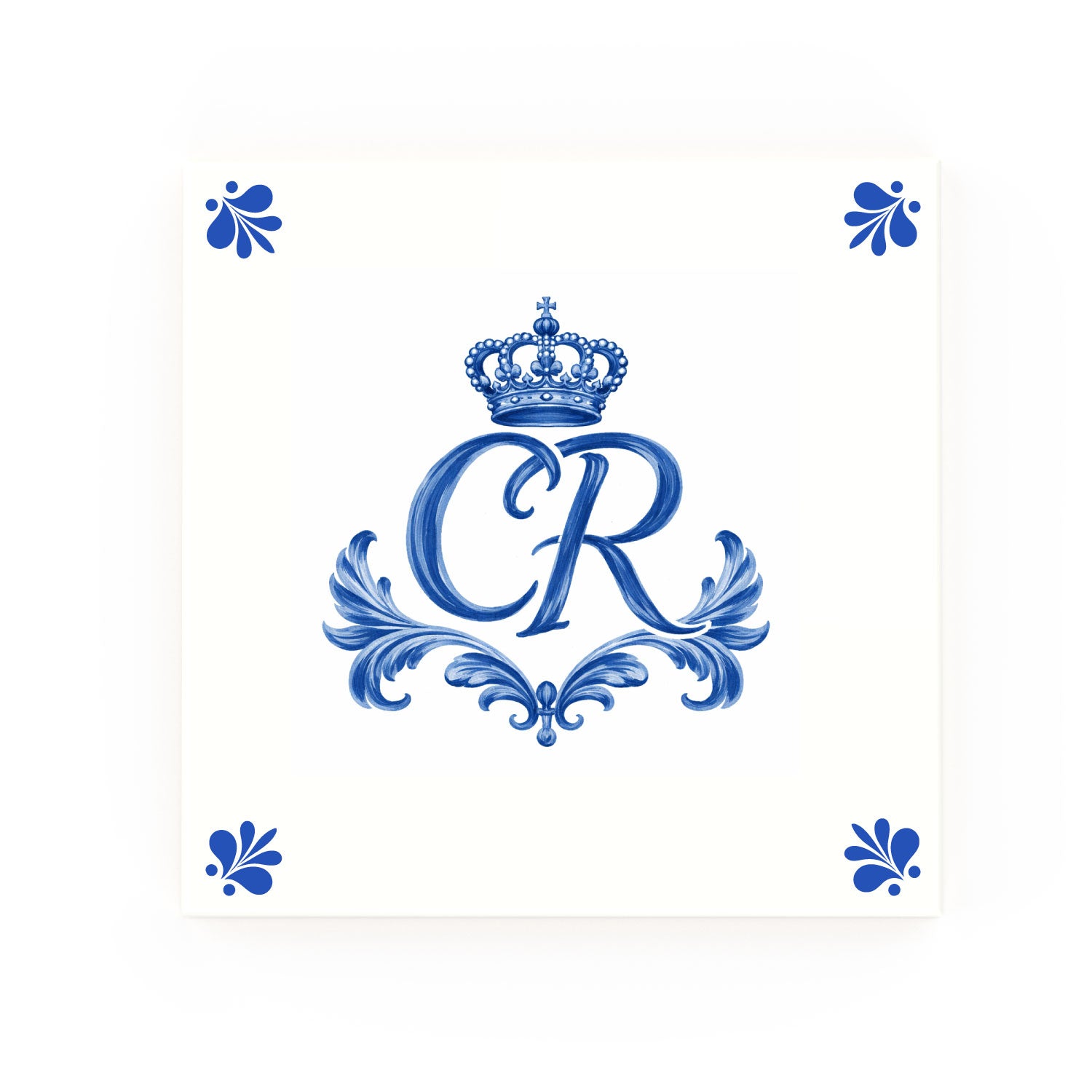 Kings Insignia Delft blue tile – modern rounded corners