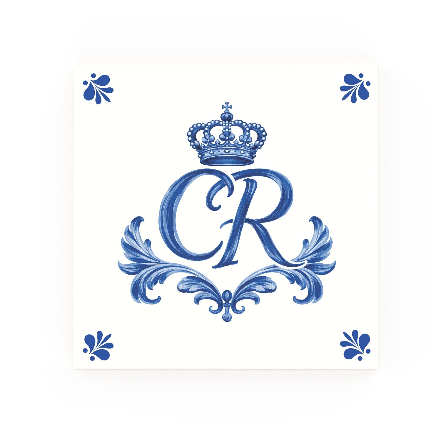 Kings Insignia Delft blue tile – modern rounded corners