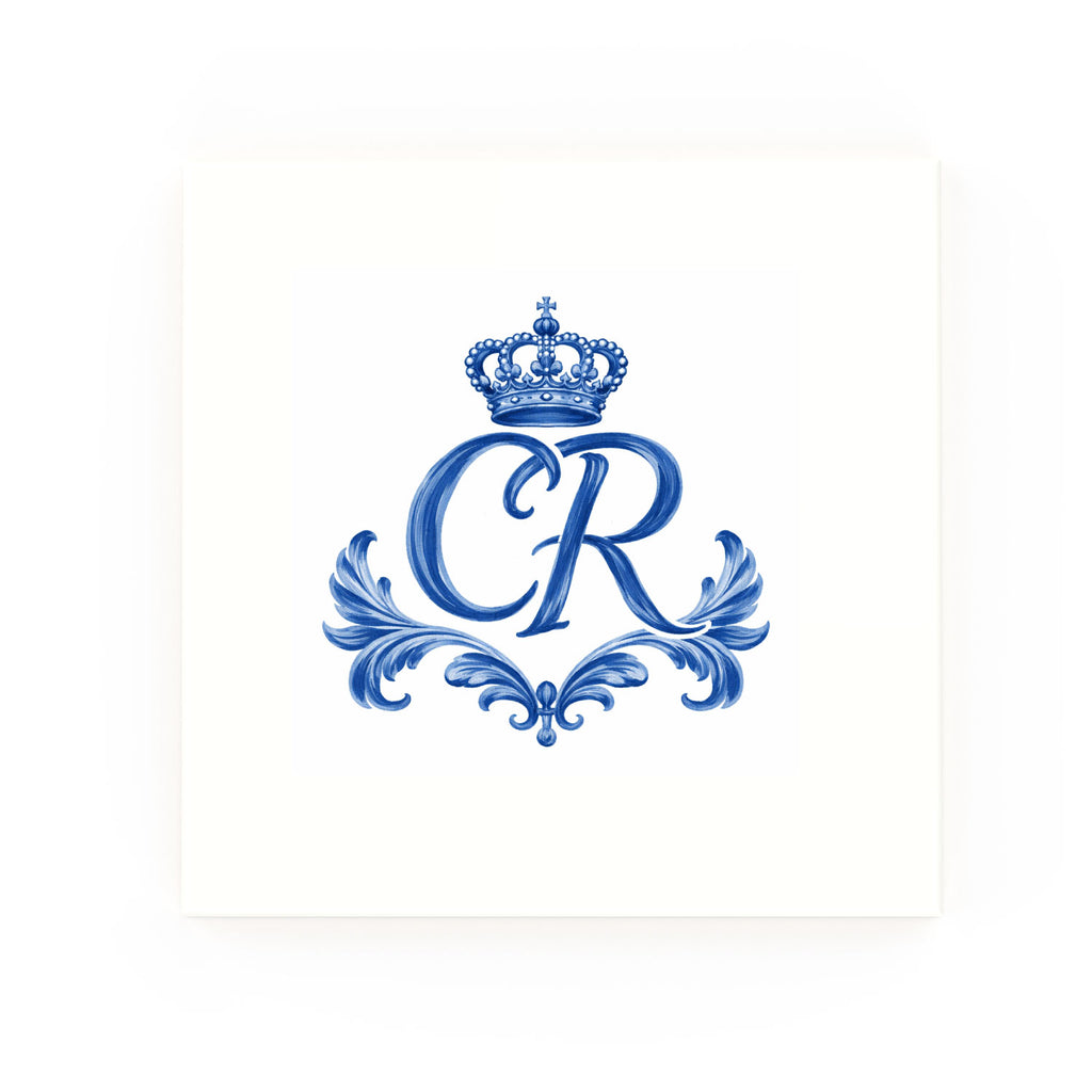 Delft blue ceramic tile no border – Kings Insignia design