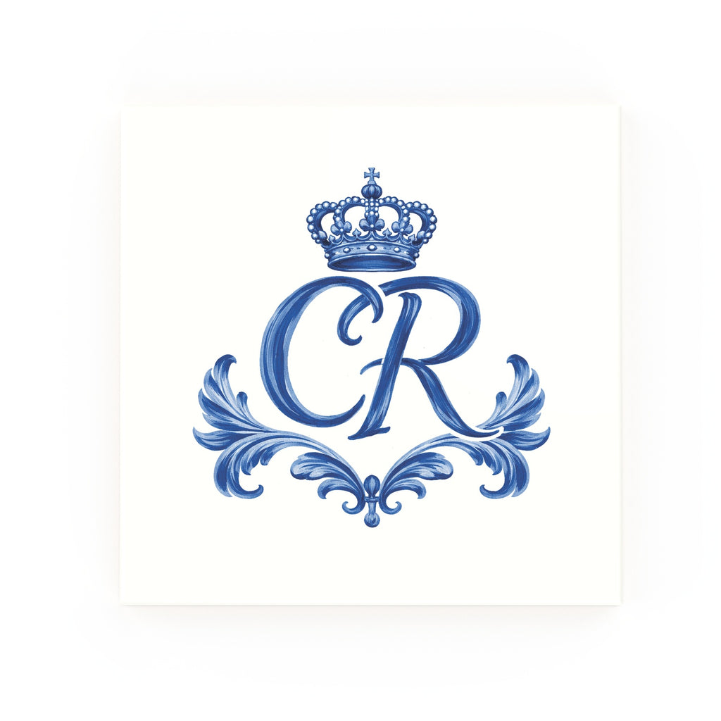 Delft blue ceramic tile no border – Kings Insignia design