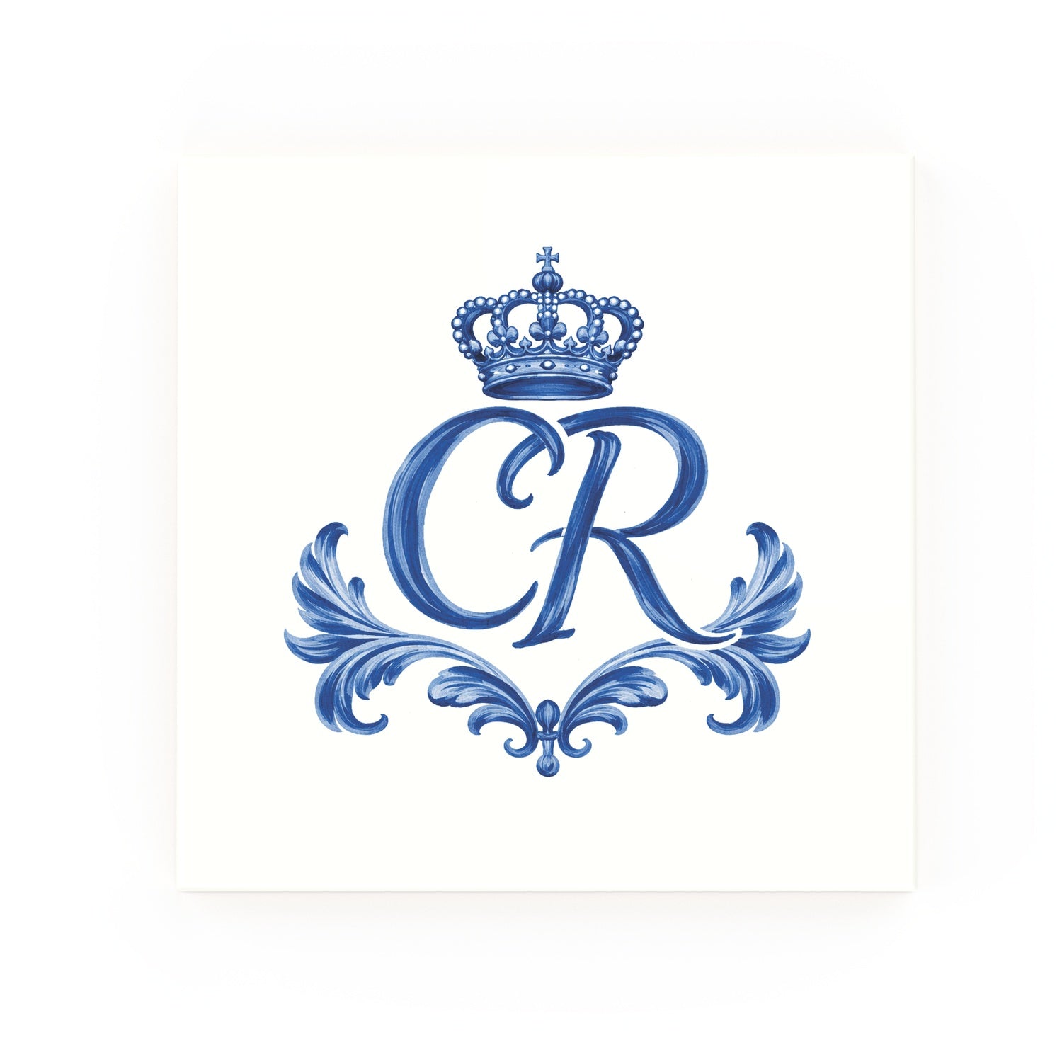 Delft blue ceramic tile no border – Kings Insignia design