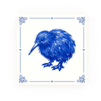 Kiwi Bird Delft blue decorative ceramic tile – Classic corner style