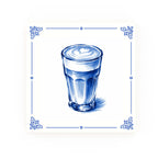 Latte Delft blue decorative ceramic tile – Classic corner style