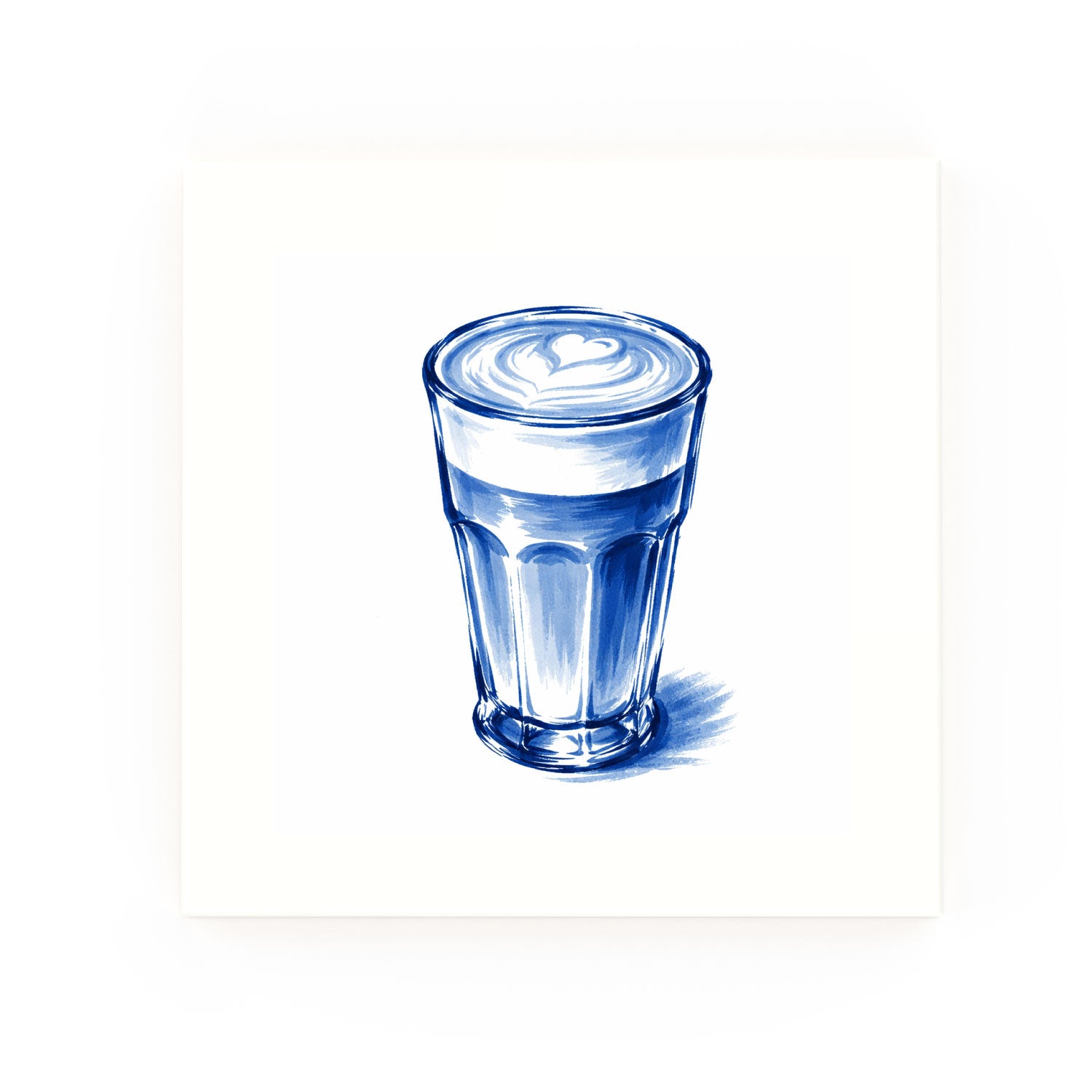 Latte Delft blue decorative ceramic tile – no corner style