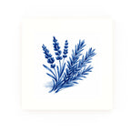 Lavender + Rosemary Delft blue decorative ceramic tile – no corner style