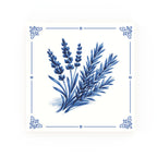 Lavender + Rosemary Delft blue decorative ceramic tile – Classic corner style