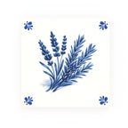 Lavender + Rosemary Delft blue decorative ceramic tile – Modern corner style