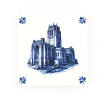 Liverpool Cathedral decorative Delft blue ceramic tile – Modern corners