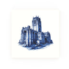 Liverpool Cathedral decorative Delft blue ceramic tile – No corners