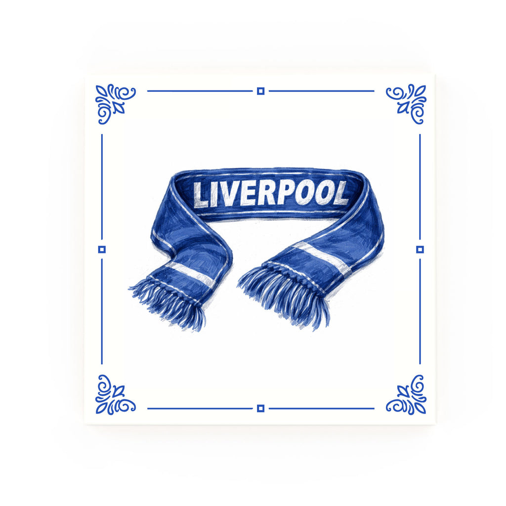 Liverpool Scarf Delft blue decorative ceramic tile – Classic corner style