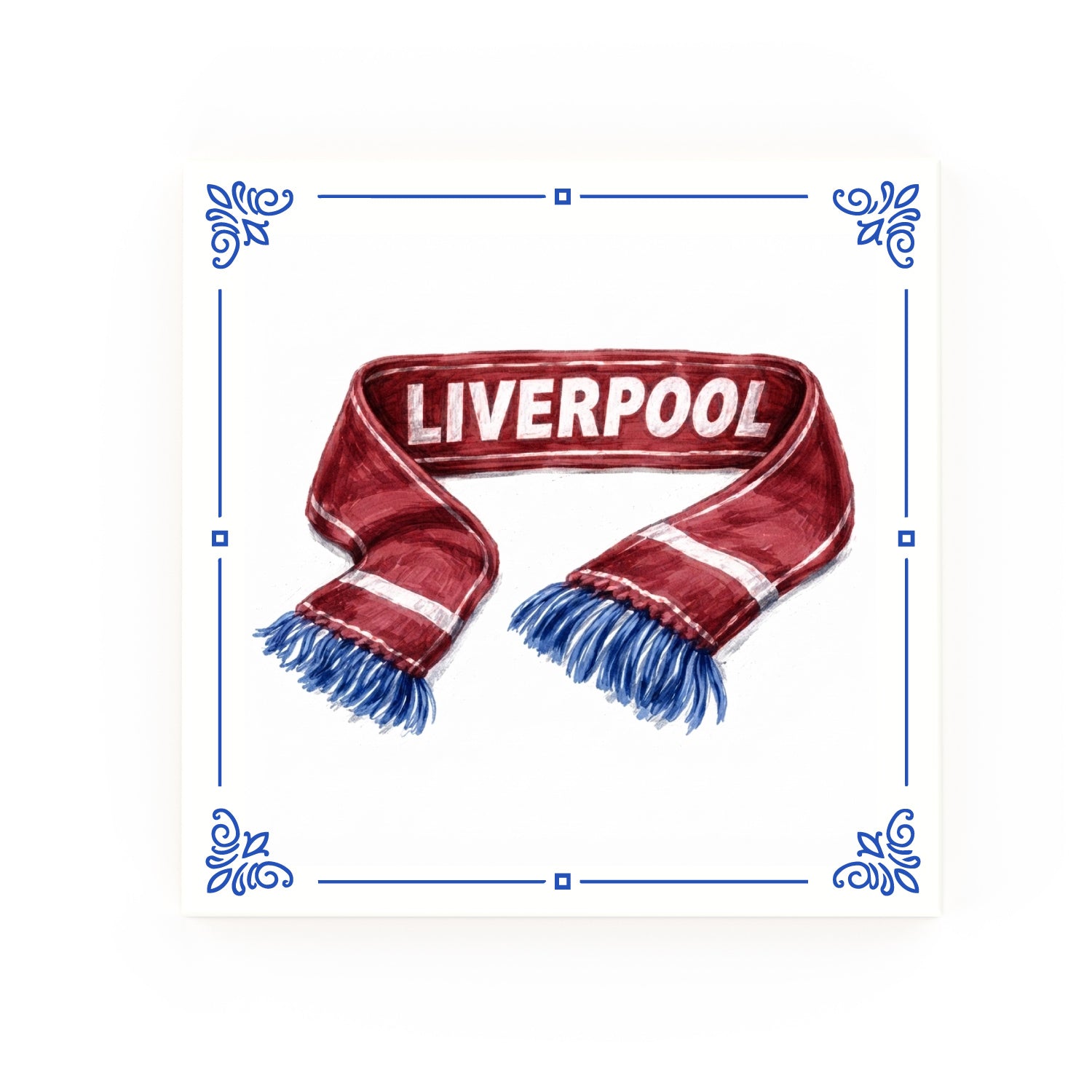 Liverpool Scarf | Delft Blue Ceramic Tile