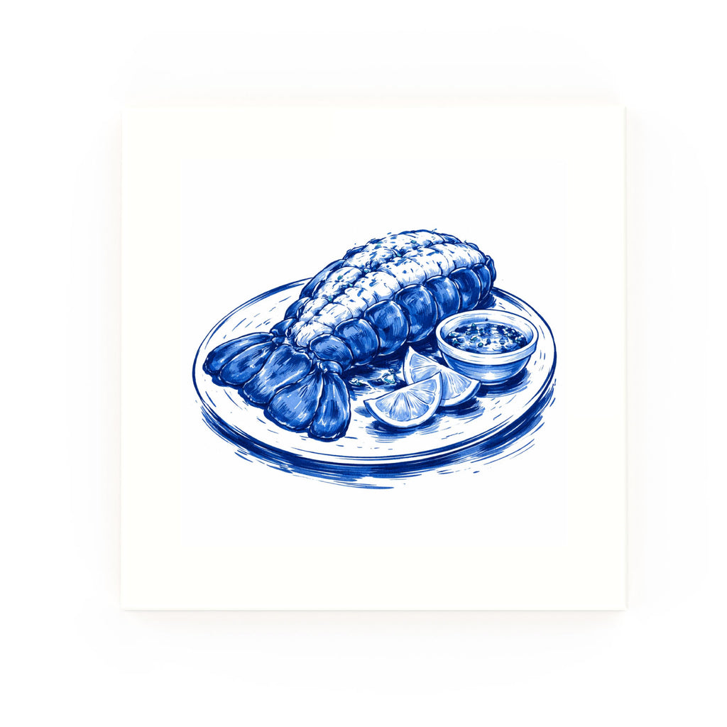 Lobster Tail Delft blue decorative ceramic tile – no corner style