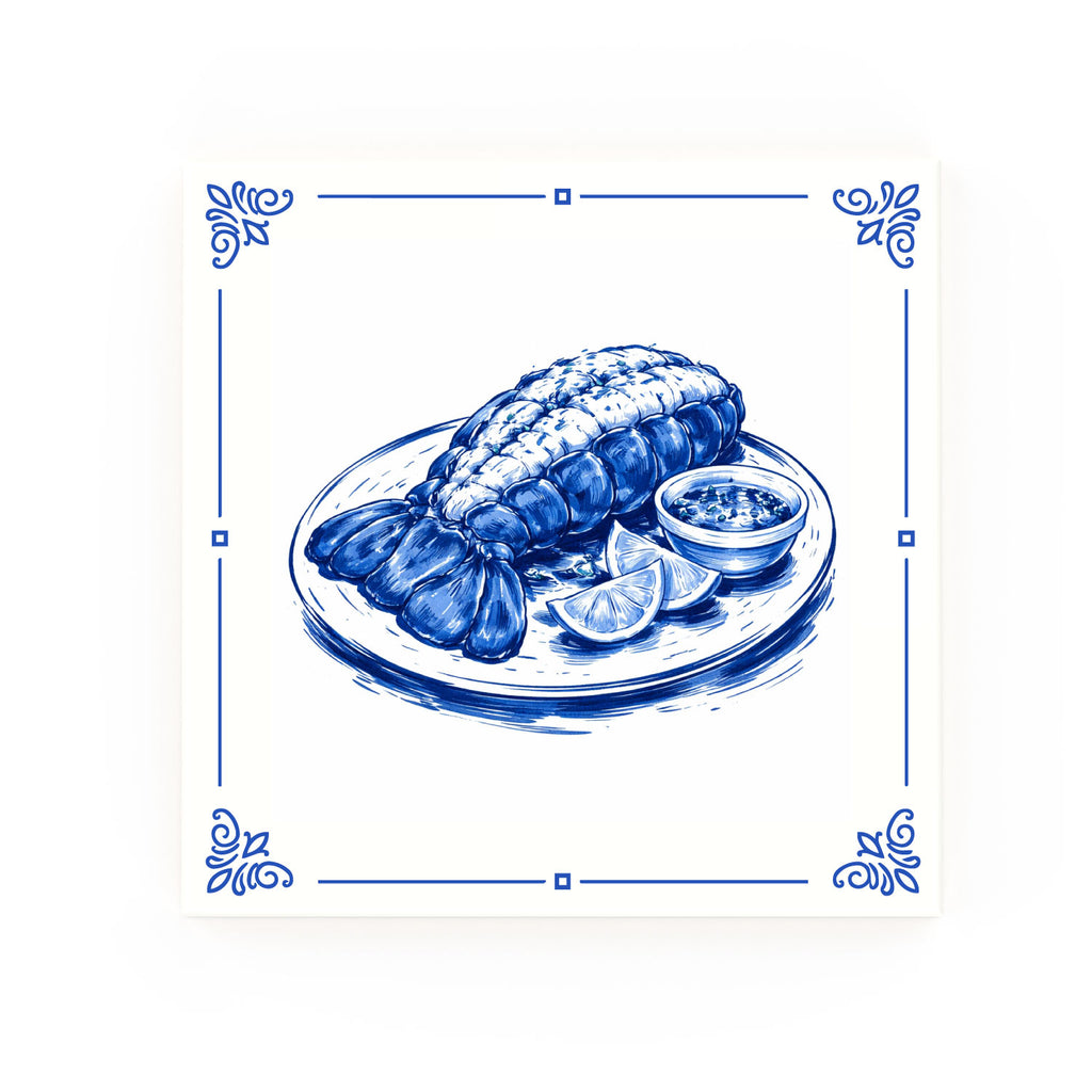 Lobster Tail Delft blue decorative ceramic tile – Classic corner style