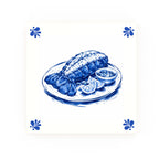 Lobster Tail Delft blue decorative ceramic tile – Modern corner style