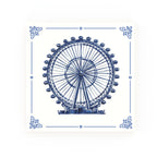 London Eye Delft blue decorative ceramic tile – Classic corner style