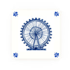 London Eye Delft blue decorative ceramic tile – Modern corner style