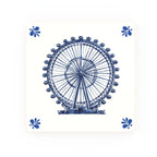 London Eye Delft blue decorative ceramic tile – Modern corner style