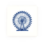 London Eye Delft blue decorative ceramic tile – no corner style