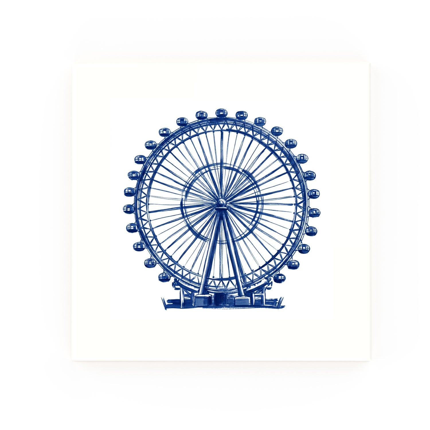 London Eye Delft blue decorative ceramic tile – no corner style