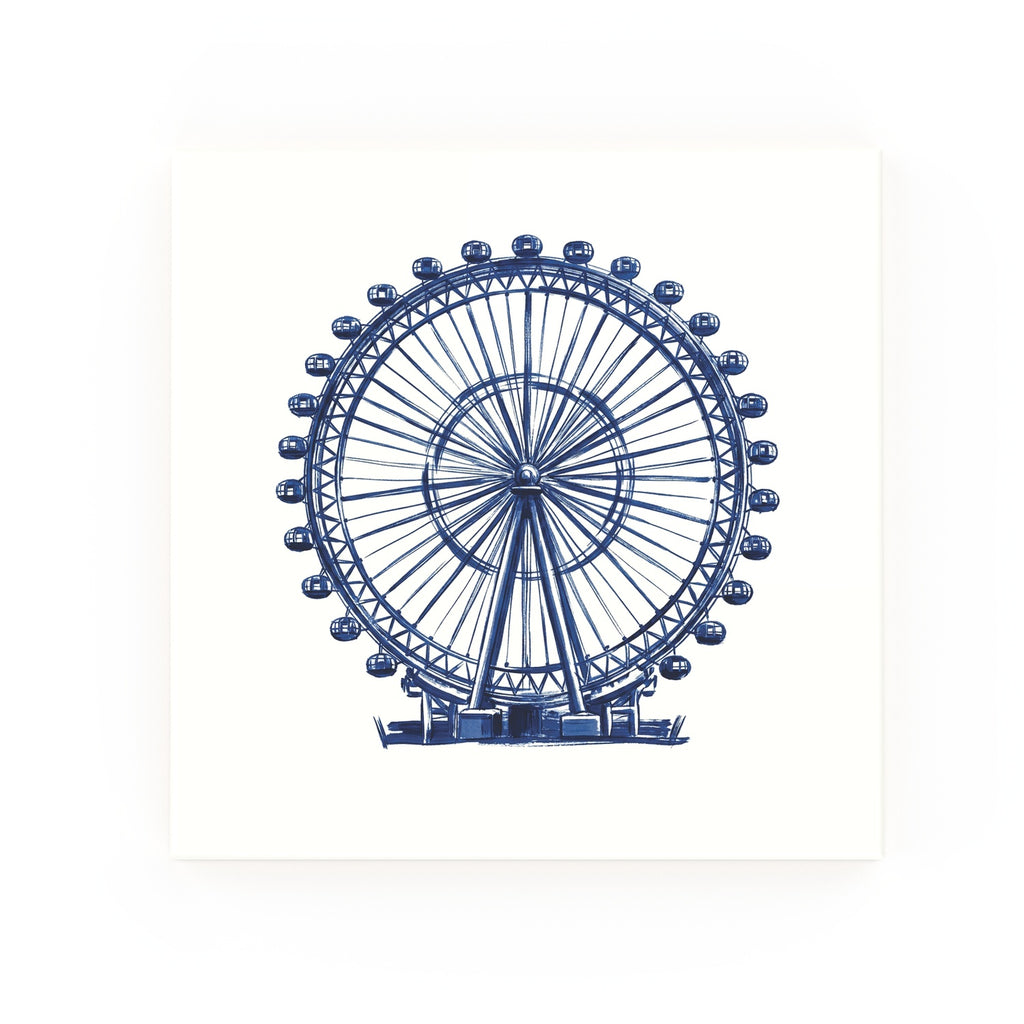 London Eye Delft blue decorative ceramic tile – no corner style