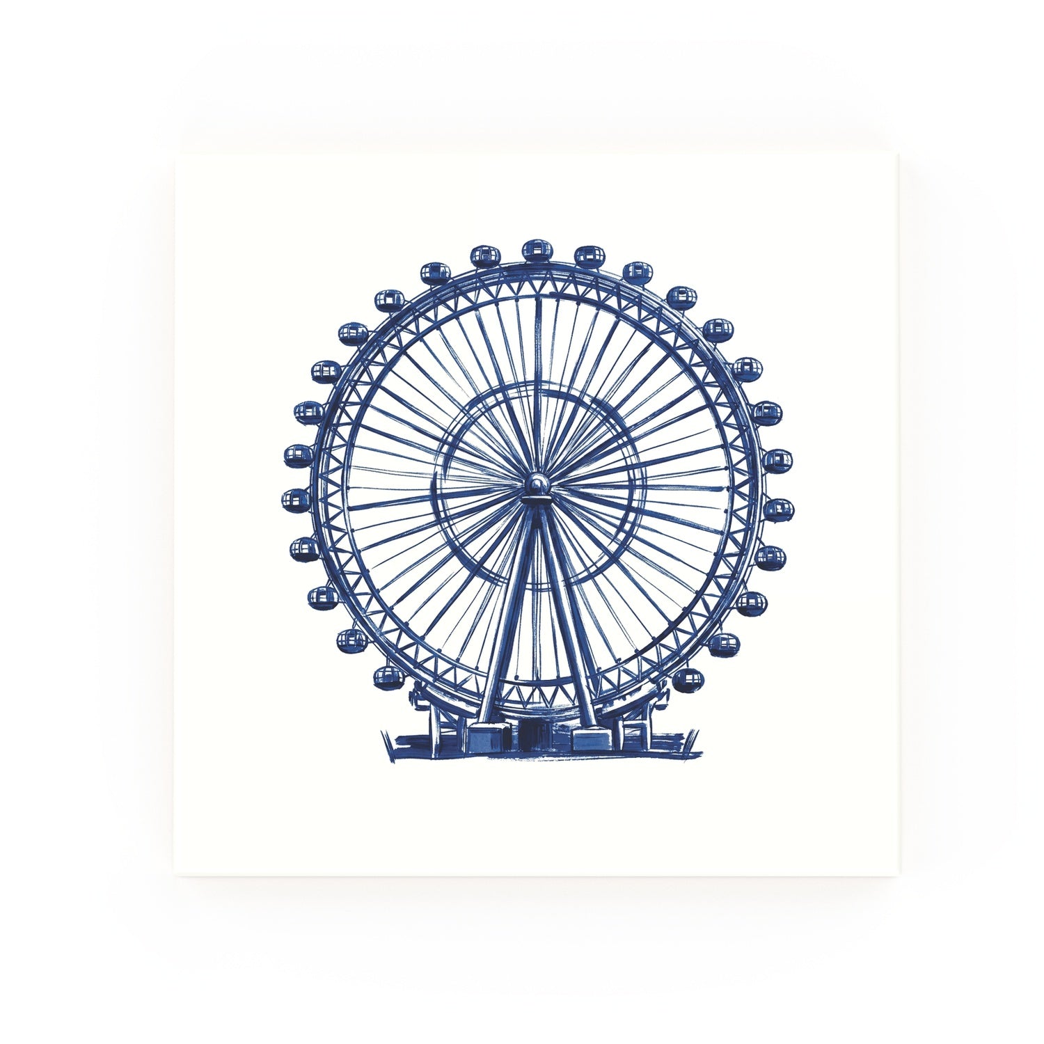 London Eye Delft blue decorative ceramic tile – no corner style