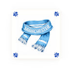Manchester Blue Scarf Delft blue decorative ceramic tile – Modern corner style